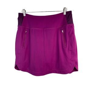 Athleta Fairway Golf Skort 18" Women's Size L Purple Athletic Skirt (FLAWED)
